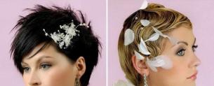 Да здравствуют девушки эмансипе: очень красивые свадебные прически на короткие волосы Свадебная прическа на короткие волосы с вуалью